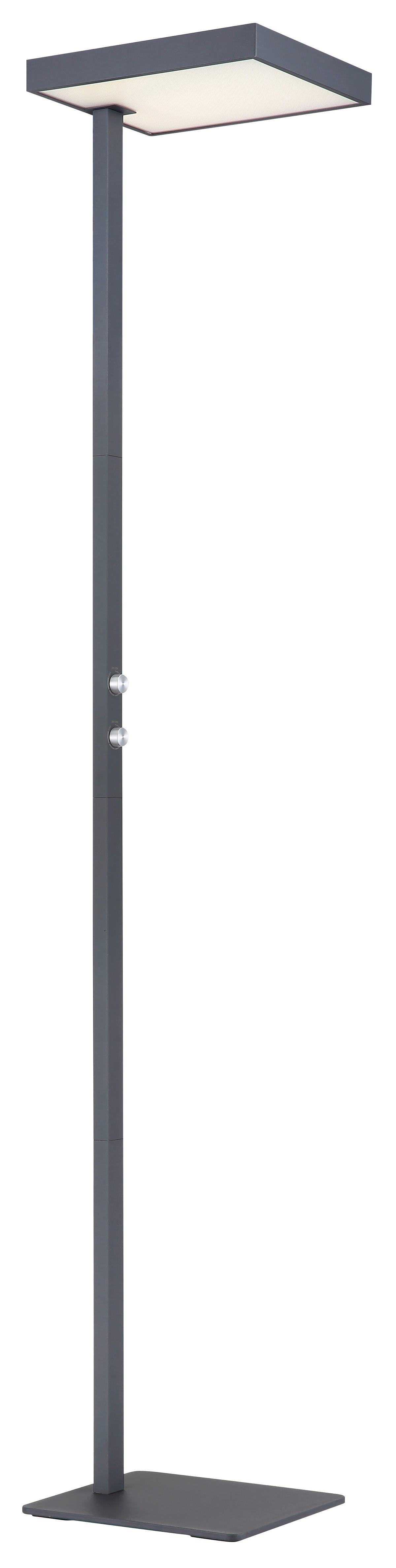 GLOBO Stehleuchte Opal schwarz anthrazit Metall Aluminium Kunststoff B/H/L: ca. 28x184,8x40 cm 2 Brennstellen BARKER - schwarz/Opal (40,00/28,00/184,80cm) - GLOBO