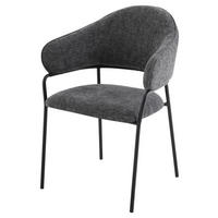 Stuhl CURVE schwarz grau Metall Stoff B/H/T: ca. 60x86x58 cm CURVE - schwarz/grau (60,00/86,00/58,00cm) - byLIVING
