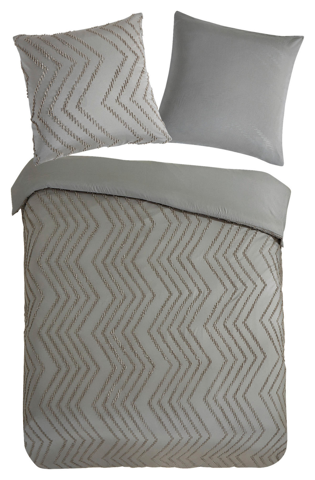Bettwäsche Zigzag taupe Polyester B/L: ca. 135x200 cm Zigzag - taupe (135,00/200,00cm) - Pure