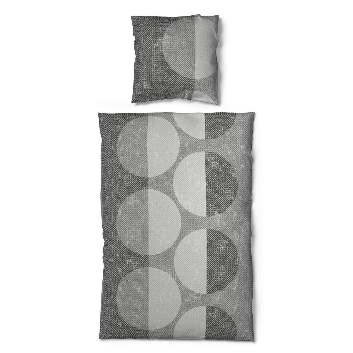 Baumwoll Bettwäsche Cotton touch Bettwäsche_Cotton-Touch Kreise - dunkelgrau (135,00/200,00cm) - Sensation