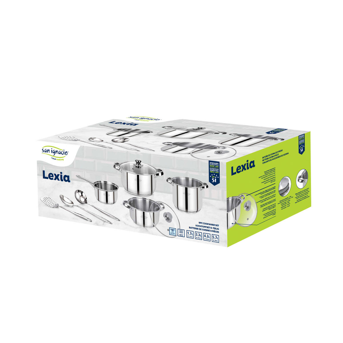 SAN IGNACIO Topfset Lexia silber Edelstahl 9 tlg. Lexia - silber - SAN IGNACIO