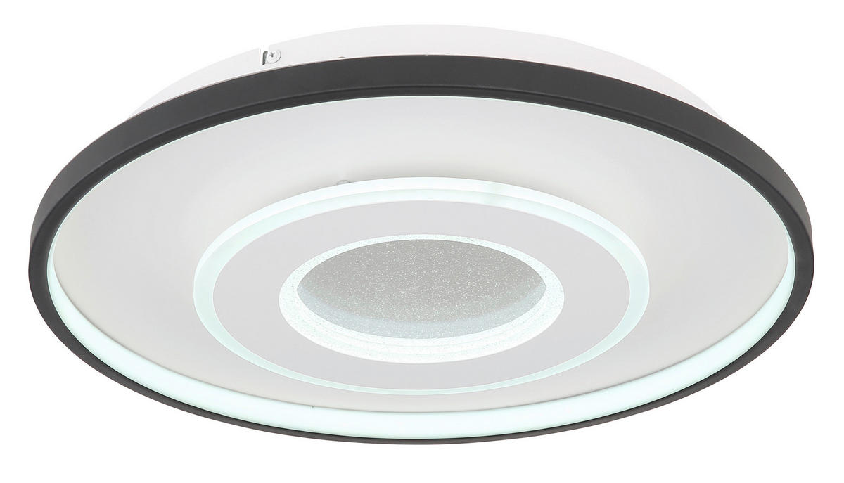 GLOBO LED-Deckenleuchte BRIENNA 48552DSH mattschwarz klar weiß Metall Kunststoff H/D: ca. 7x48 cm 1 Brennstellen BRIENNA - klar/weiß (48,00/7,00cm) - GLOBO