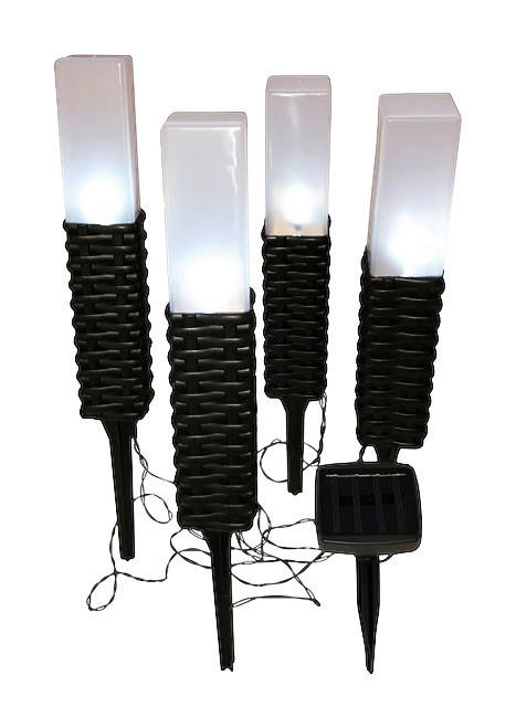 LED-Outdoor-Erdspieß 4er-Set NV4125022 schwarz Kunststoff B/H/L: ca. 6x43x6 cm