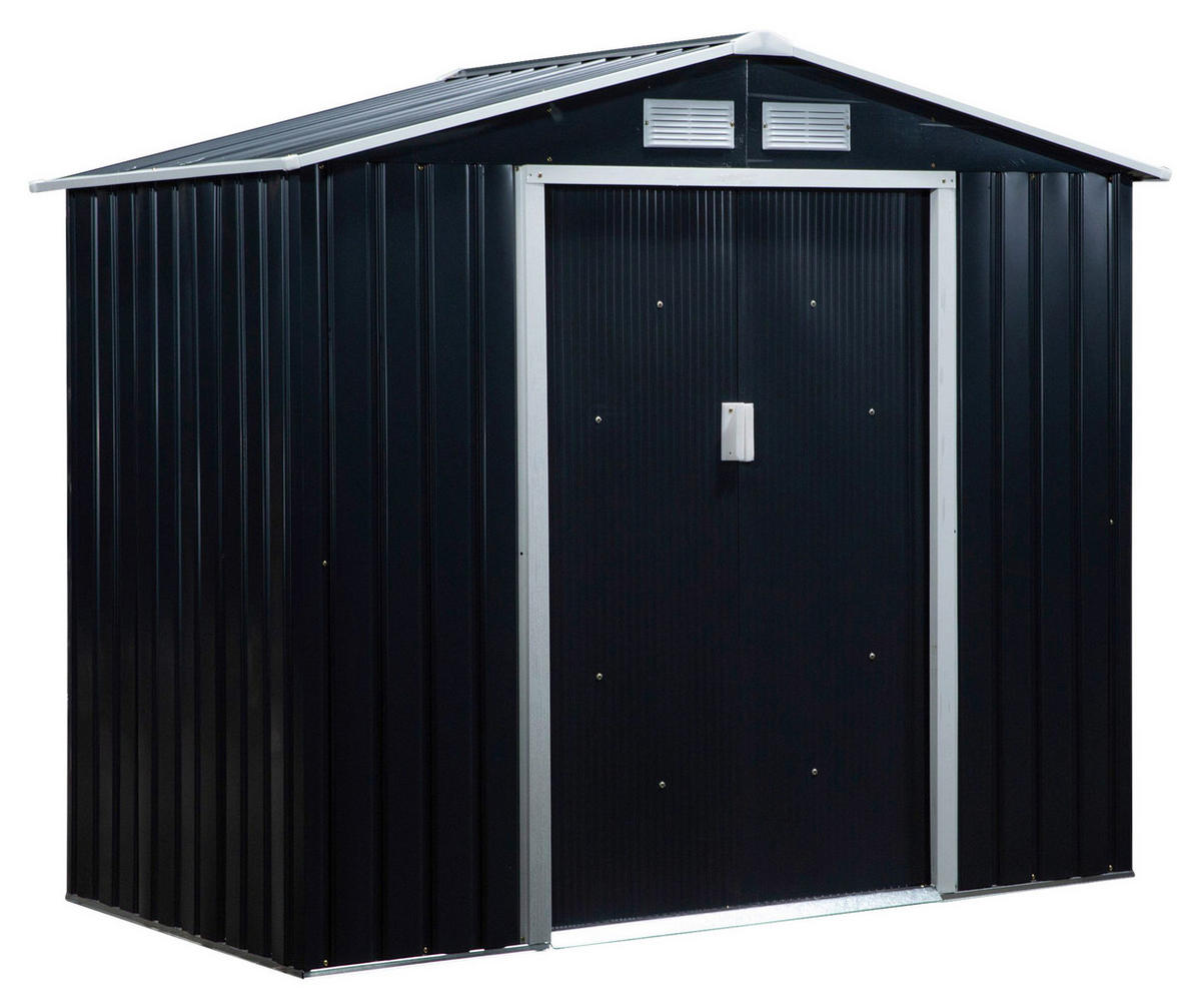 Outsunny Gartenhaus grau B/H/L: ca. 130x185x213 cm Gartenhaus - grau (213,00/130,00/185,00cm) - Outsunny