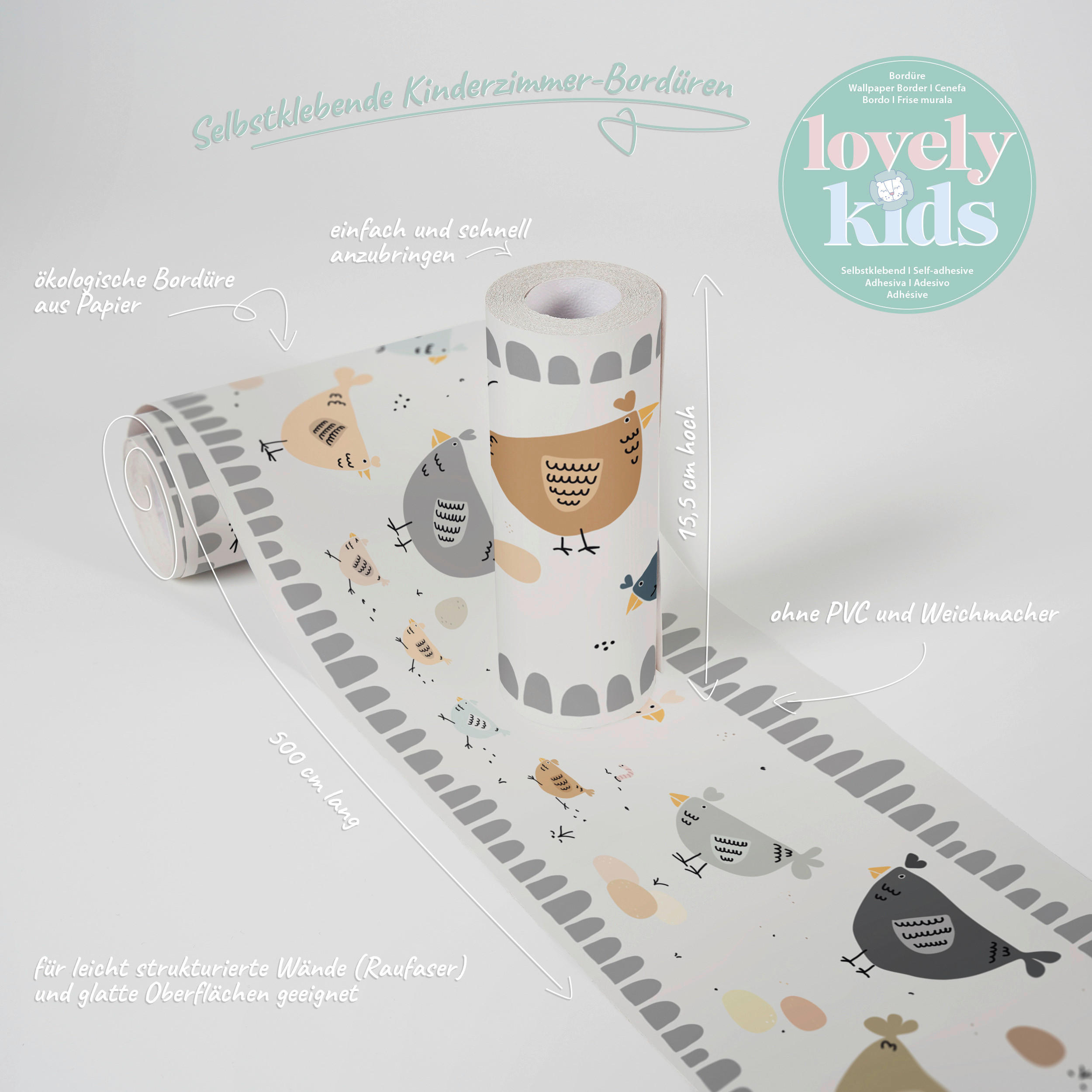 A.S.Creation Bordüre creme weiß B/H/D: ca. 15,5x500x5,7 cm Bordüre_selbstklebend - weiß/creme (5,70/500,00cm) - A.S.Creation