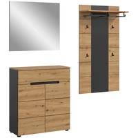 Garderobe Canu basaltgrau Nachbildung Artisan Nachbildung B/H/T: ca. 175x190x37 cm Canu - basaltgrau (175,00/190,00/37,00cm) - xonox.home