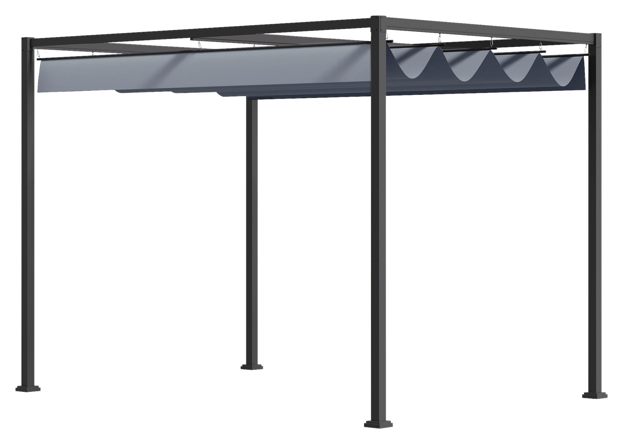 Outsunny Pergola dunkelgrau Stahl B/H/L: ca. 300x222x400 cm Pergola - dunkelgrau (400,00/300,00/222,00cm) - Outsunny