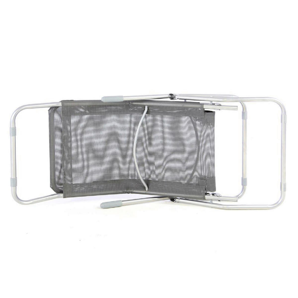 VCM Gartenliege grau Stahl B/H/L: ca. 48x100x160 cm Gartenliege - grau (160,00/48,00/100,00cm) - VCM