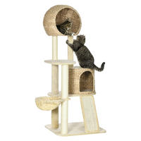 PawHut Kratzbaum beige Spanplatte B/H/L: ca. 60x60x150 cm Kratzbaum - beige (150,00/60,00/60,00cm) - PawHut