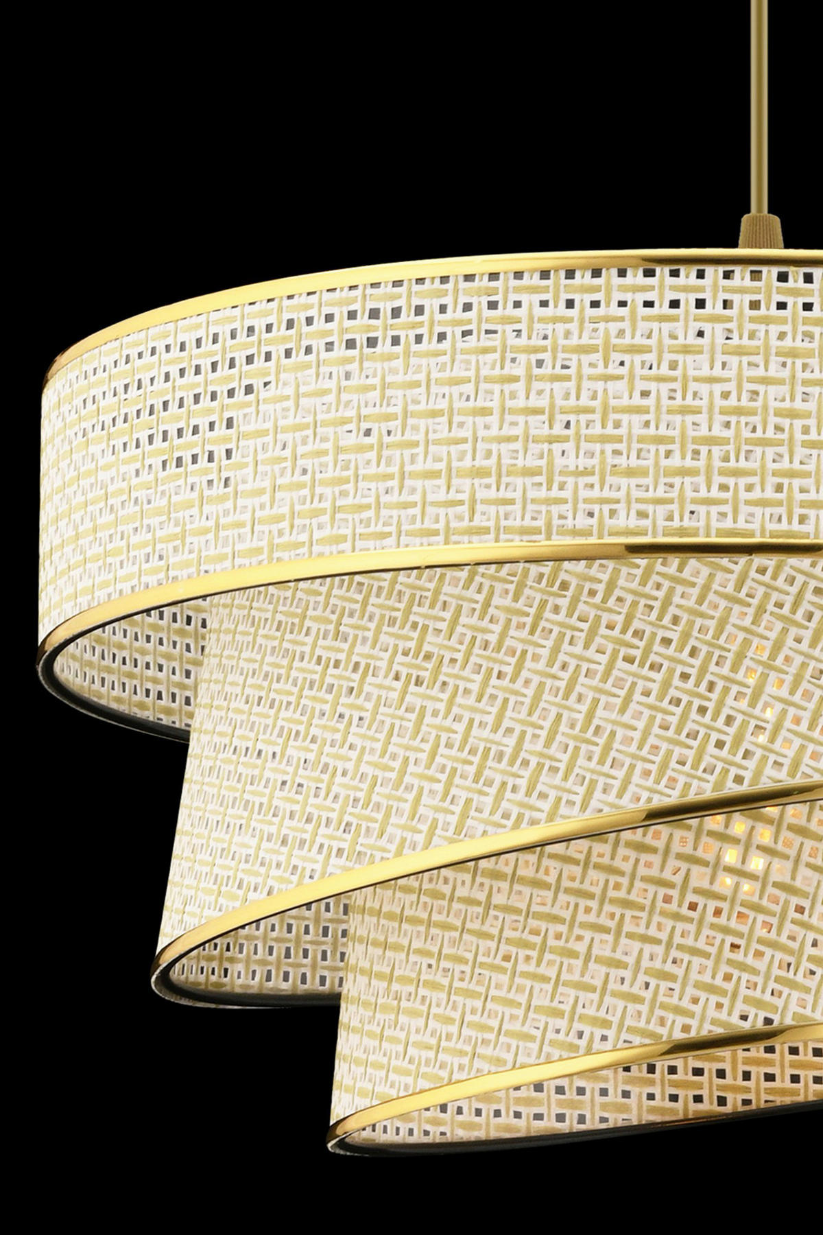 Opviq Pendelleuchte gold creme Metall Baumwolle B/H/L: ca. 40x72x40 cm E27 1 Brennstellen Couper Hazeran - gold/creme (40,00/40,00/72,00cm) - Opviq