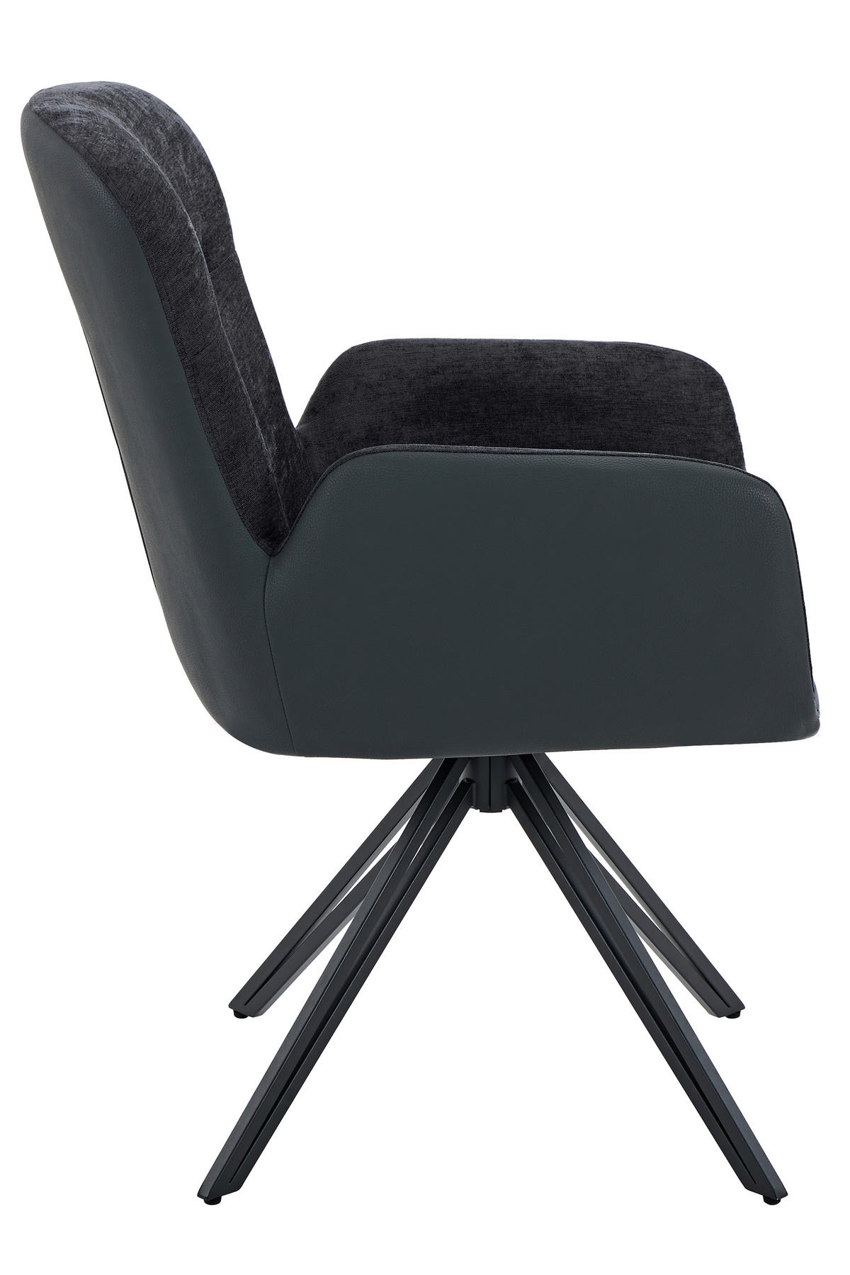 Drehstuhl Milazzo schwarz Kunstleder Webstoff B/H/T: ca. 60x92x68 cm Milazzo - schwarz (60,00/92,00/68,00cm)