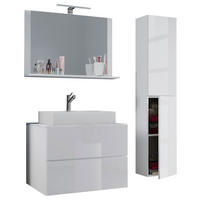 Waschplatz 4tlg-Lendas weiß weiß B/H/T: ca. 80x52x52 cm 4tlg-Lendas - weiß (80,00/52,00/52,00cm) - VCM Möbel
