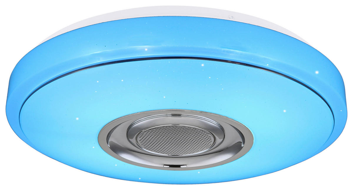 POCOline Deckenleuchte Sound weiß Chrom Kunststoff Metall H/D: ca. 8x34 cm Sound - weiß/Chrom (34,00/8,00cm) - POCOline