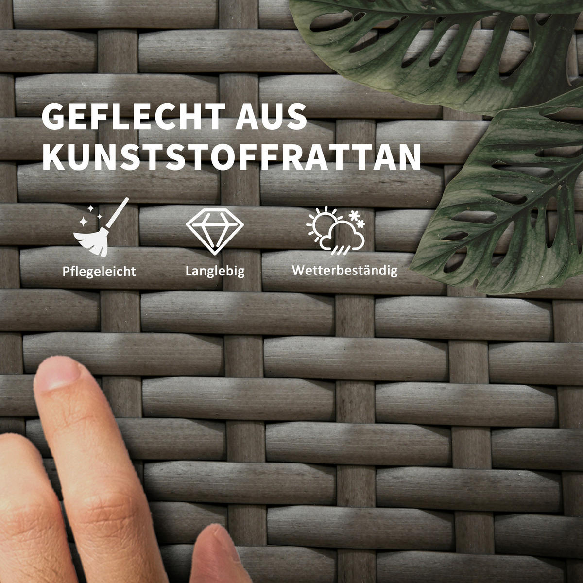 Outsunny Gartenliege 2er Set dunkelgrau Glas B/H/L: ca. 73x103x200 cm Gartenliege 2er Set - dunkelgrau/grau (200,00/73,00/103,00cm) - Outsunny