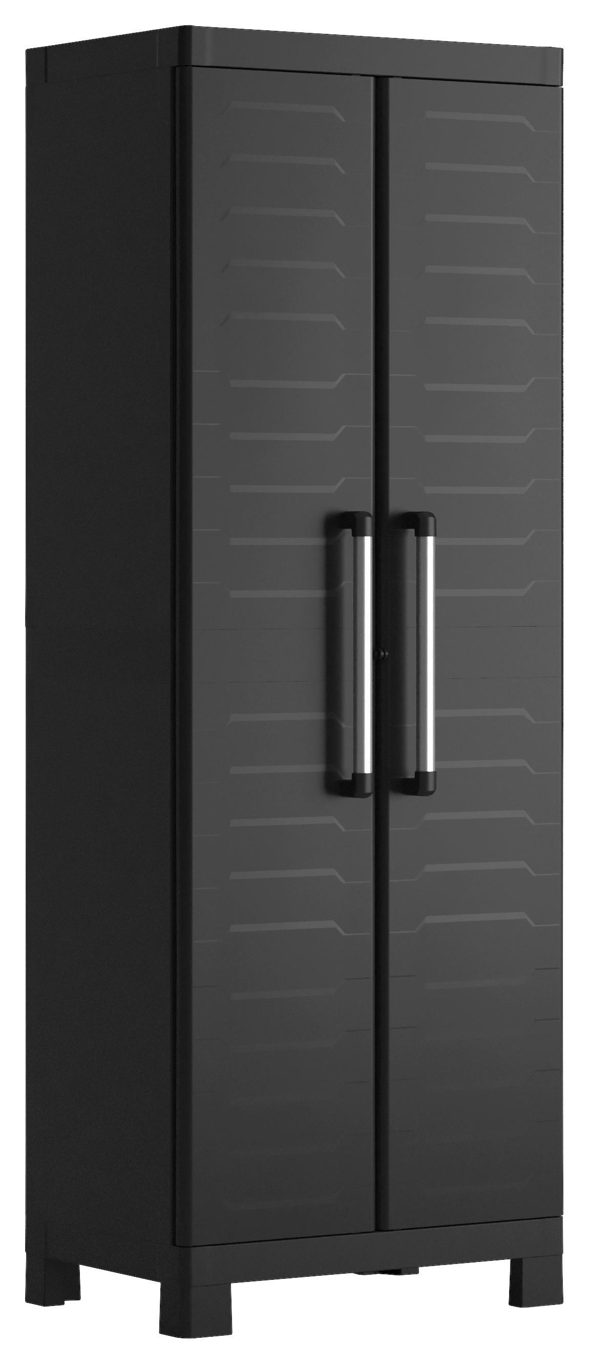 Keter Kunststoffschrank Detroit schwarz Kunststoff B/H/T: ca. 65x182x45 cm Detroit - schwarz (65,00/182,00/45,00cm) - Keter