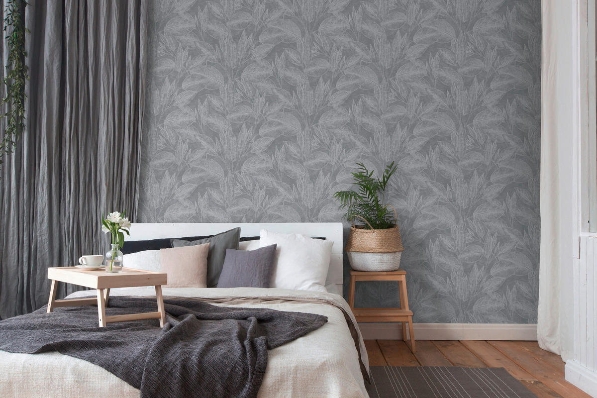 A.S.Creation Vliestapete Attractive Floral schwarz B/L: ca. 53x1005 cm Attractive - schwarz (53,00/1005,00cm) - A.S.Creation