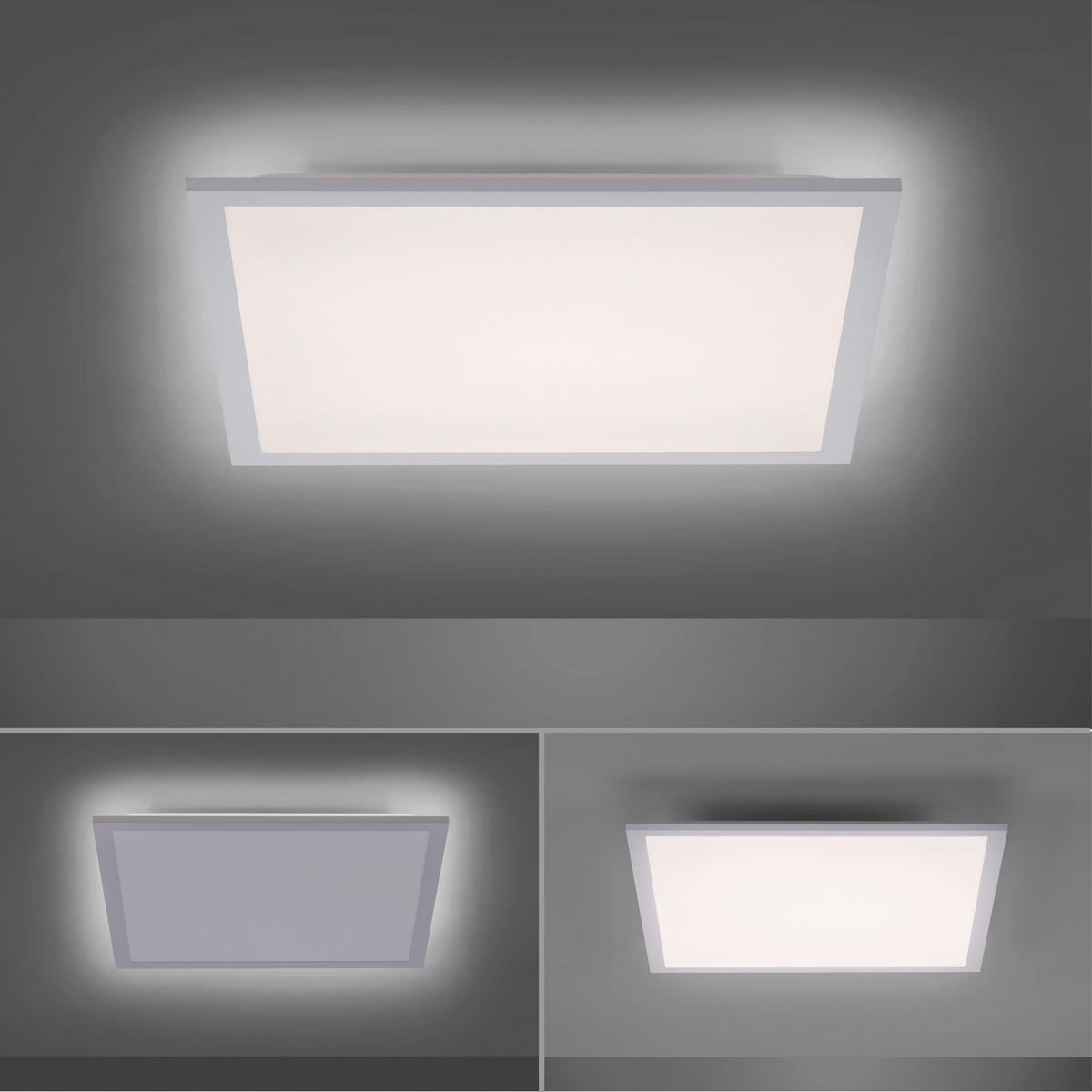 Just Light Deckenleuchte 12201-16 Flat weiß Kunststoff B/H/L: ca. 45x6x45 cm 1 Brennstellen Flat - weiß (45,00/45,00/6,00cm) - Just Light