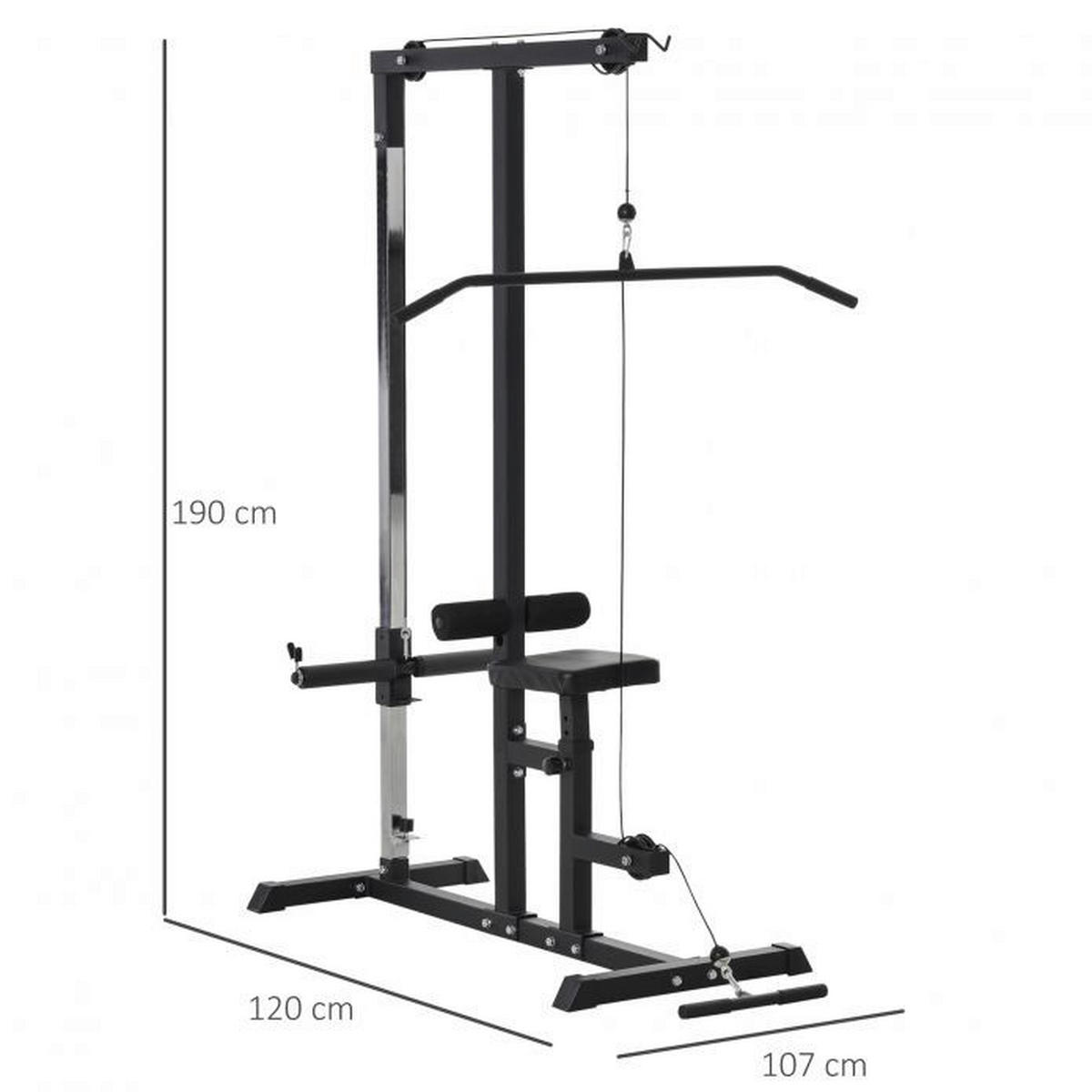 HOMCOM Kraftstation schwarz Stahl B/H/T: ca. 107x190x120 cm Kraftstation - schwarz (107,00/190,00/120,00cm) - HOMCOM
