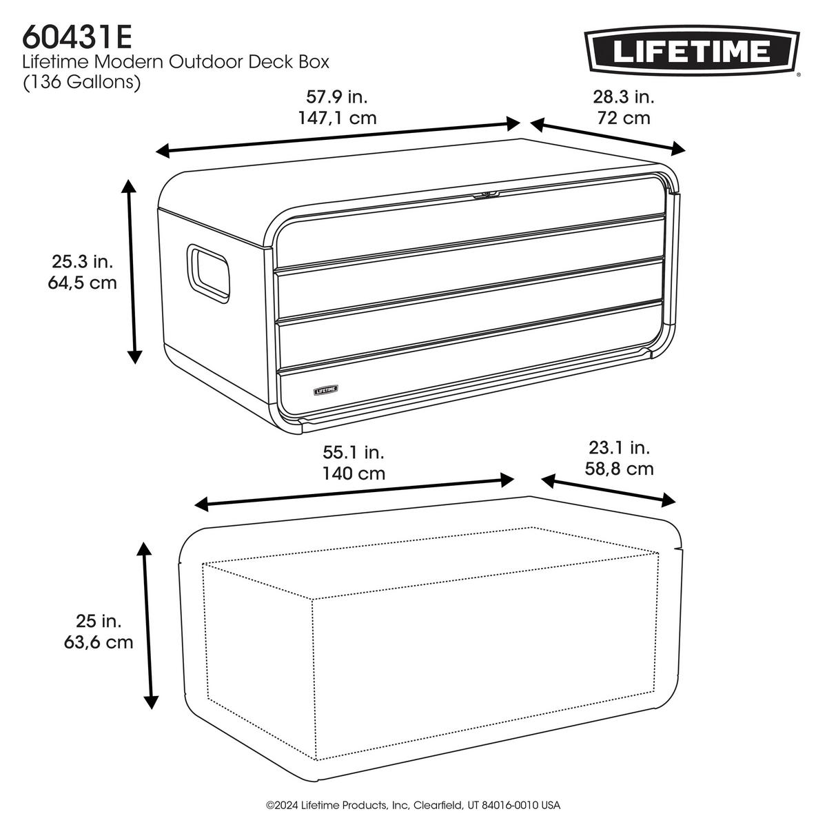 Lifetime Kissen- & Auflagenbox Space anthrazit Kunststoff B/H/L: ca. 147,1x64,5x72 cm Space - anthrazit (72,00/147,10/64,50cm) - Lifetime