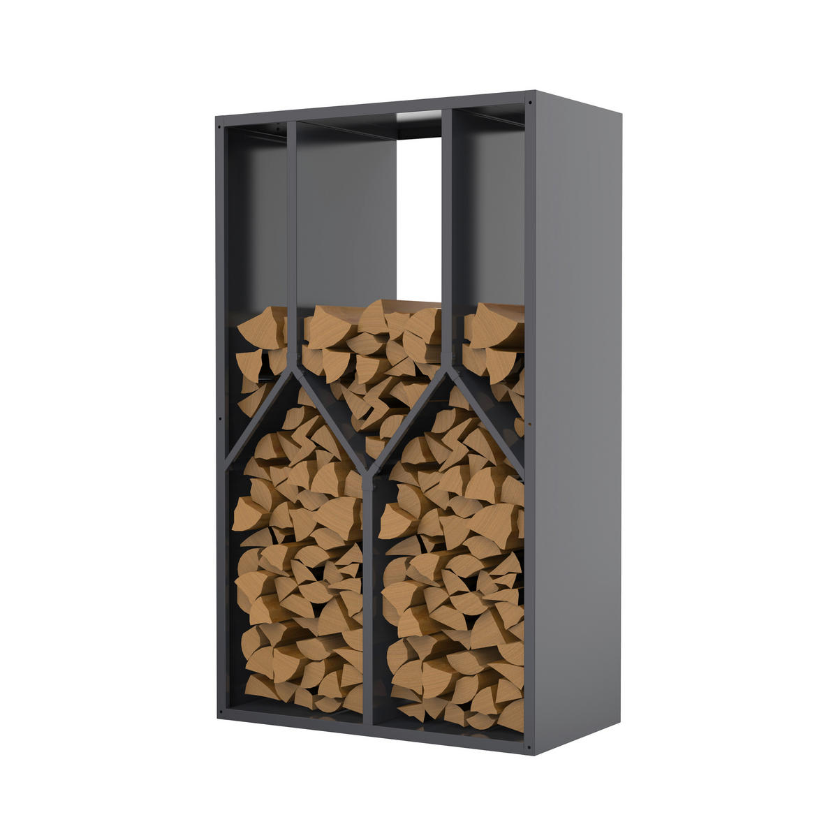 Westmann Kaminholzregal Castra anthrazit B/H/L: ca. 95x160x50 cm Castra - anthrazit (50,00/95,00/160,00cm) - Westmann