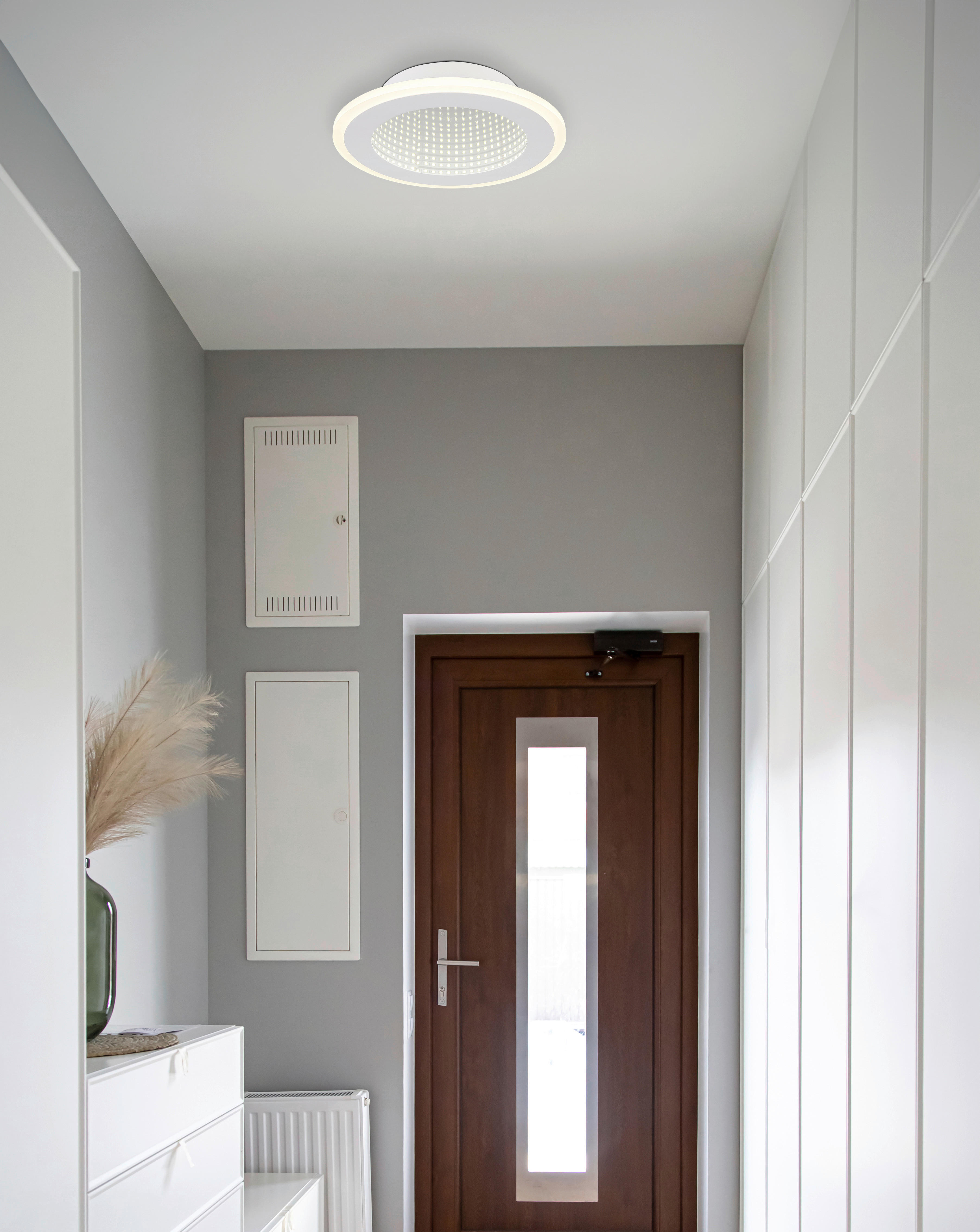 GLOBO LED-Deckenleuchte weiß Opal Acryl Metall H/D: ca. 4x22,5 cm LAMELA - weiß/Opal (22,50/4,00cm) - GLOBO