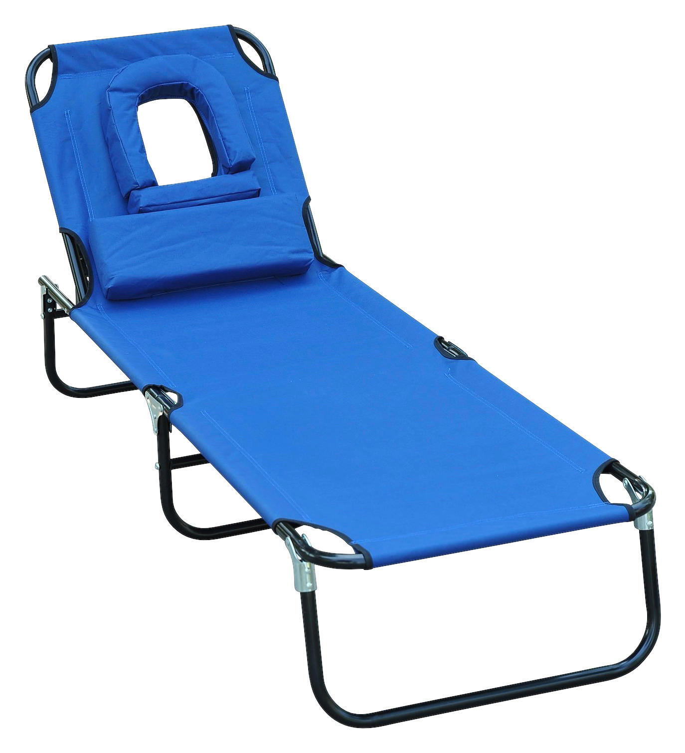 Outsunny Sonnenliege blau Stahl B/H/L: ca. 56x28x190 cm Sonnenliege - blau/schwarz (190,00/56,00/28,00cm) - Outsunny