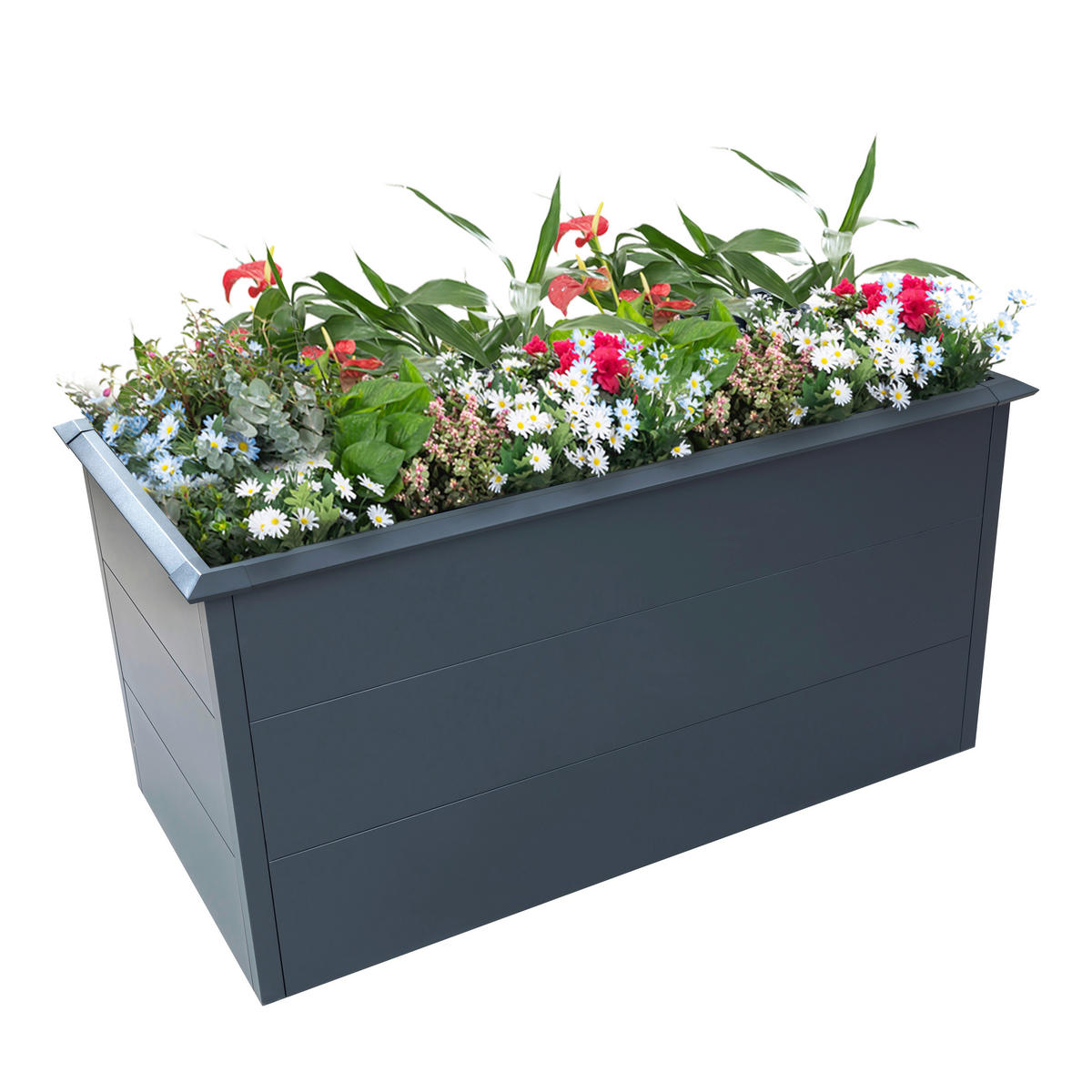 Westmann Hochbeet Primus L anthrazit Metall B/H/T: ca. 150x77x75 cm Primus L - anthrazit (150,00/77,00/75,00cm) - Westmann
