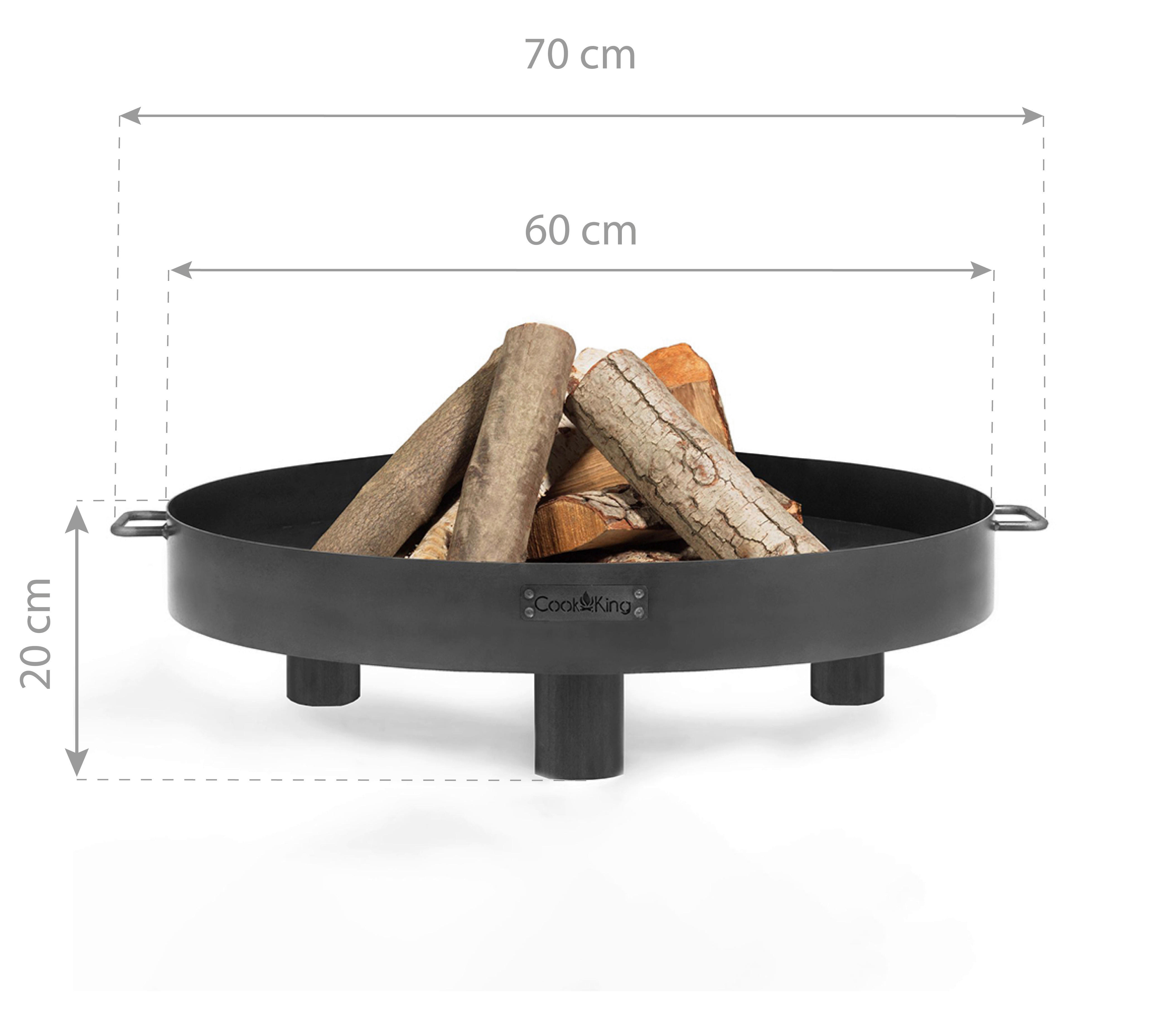 CookKing Feuerschale Tunis 60 schwarz Stahl B/H/T: ca. 60x20x60 cm Tunis 60 - schwarz (60,00/20,00/60,00cm) - CookKing