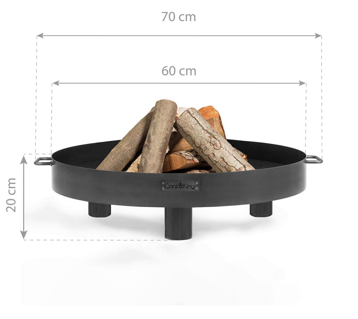 CookKing Feuerschale Tunis 60 schwarz Stahl B/H/T: ca. 60x20x60 cm Tunis 60 - schwarz (60,00/20,00/60,00cm) - CookKing