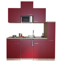 Respekta Küchenblock Economy rot B/H/T: ca. 180x200x60 cm Economy - Eiche/rot (180,00/200,00/60,00cm) - Respekta