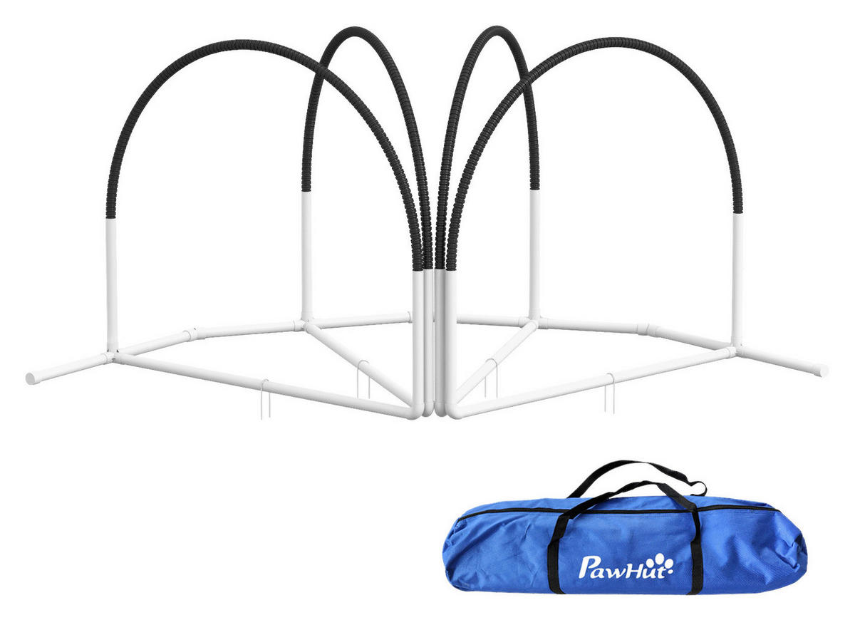 PawHut Hunde-Agility-Set Hunde-Agility-Set - weiß/schwarz (89,00/69,00/99,00cm) - PawHut