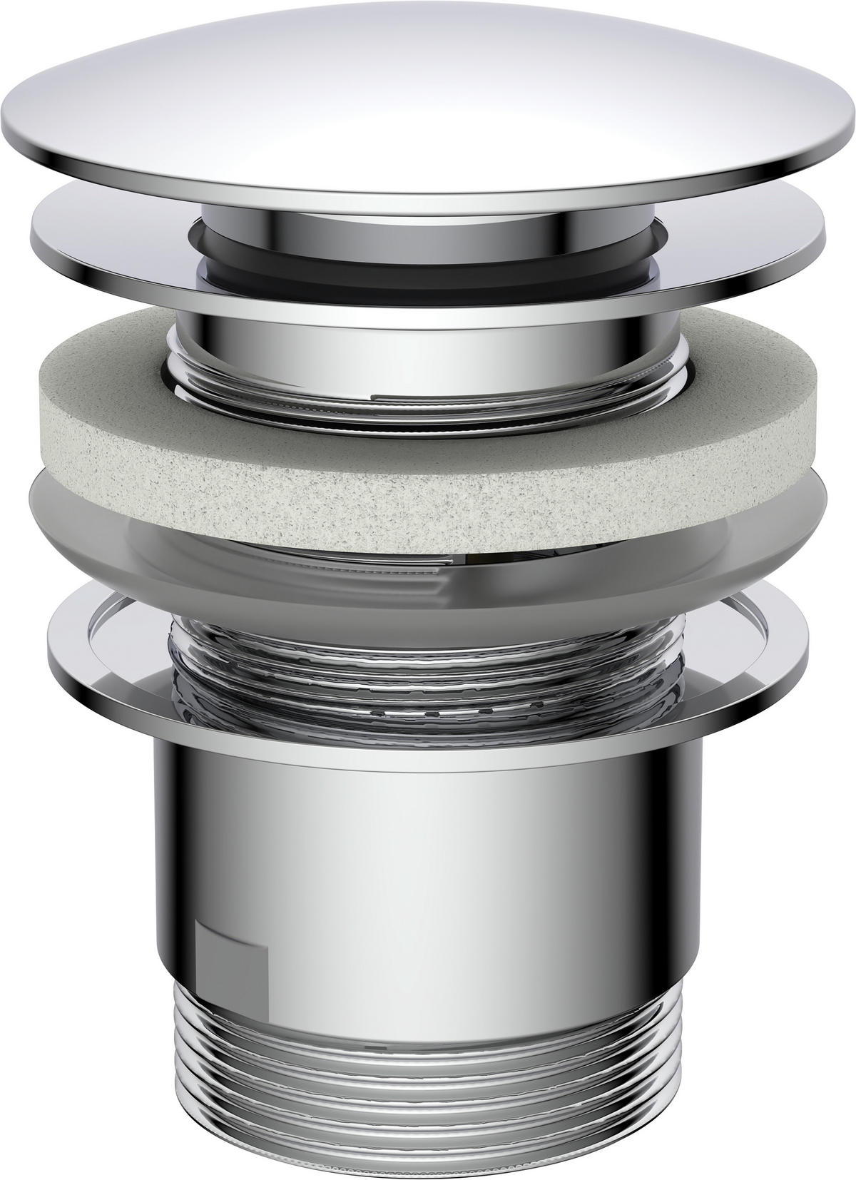 Sanitärinstallation Chrom Ablaufventil_mit_Überlauf_DAV-1WK - Chrom (12,90/7,60/18,80cm) - Kirchhoff