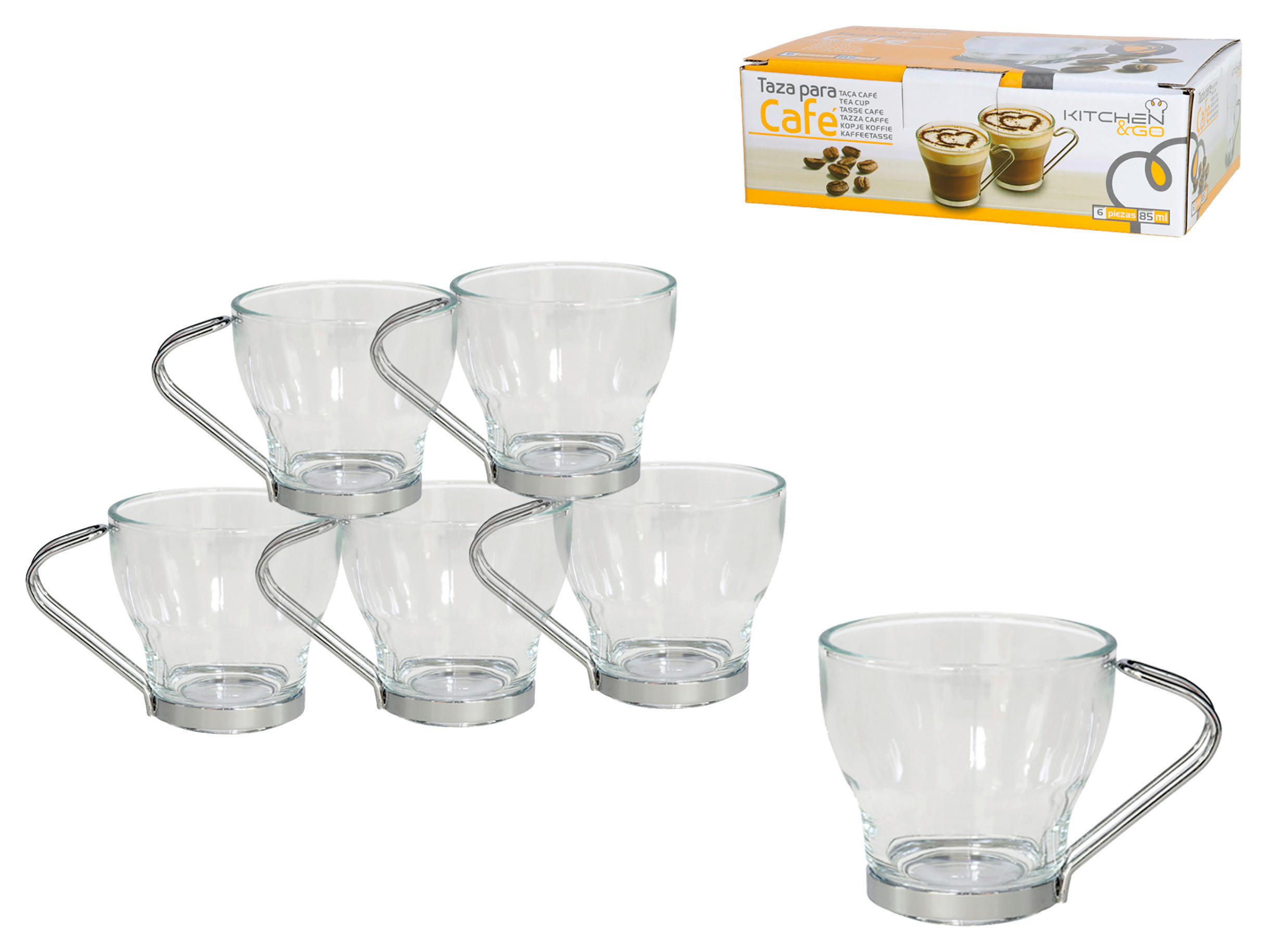 GERIMPORT Kaffeebecherset Crazy transparent Glas