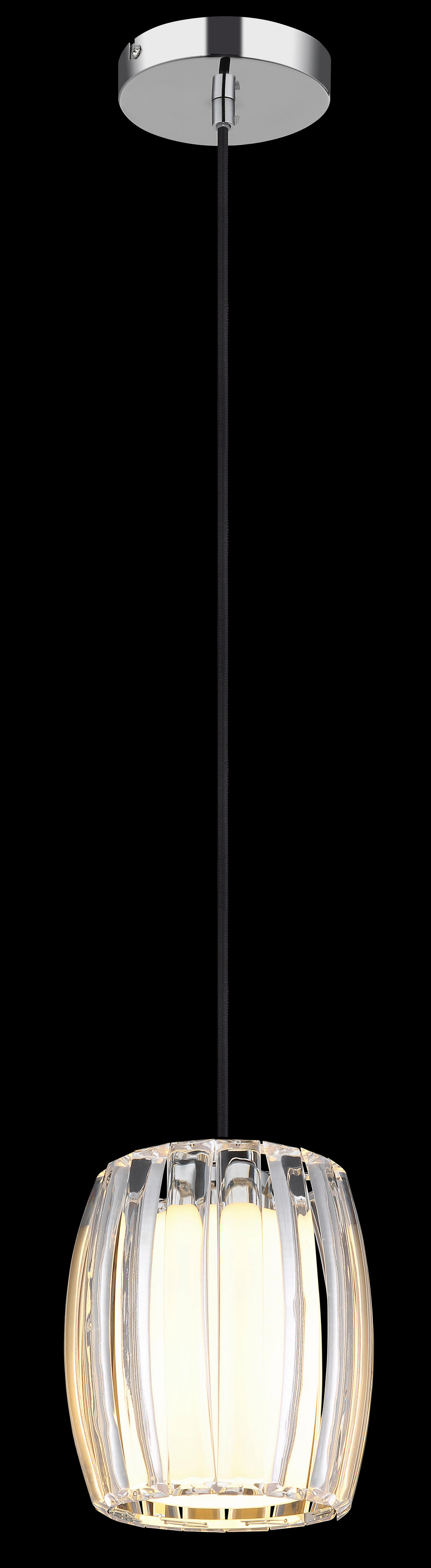 GLOBO Pendelleuchte Chrom Opal schwarz Metall Glas Textil H/D: ca. 120x18 cm E27 1 Brennstellen MARIBEL - schwarz/Opal (18,00/120,00cm) - GLOBO