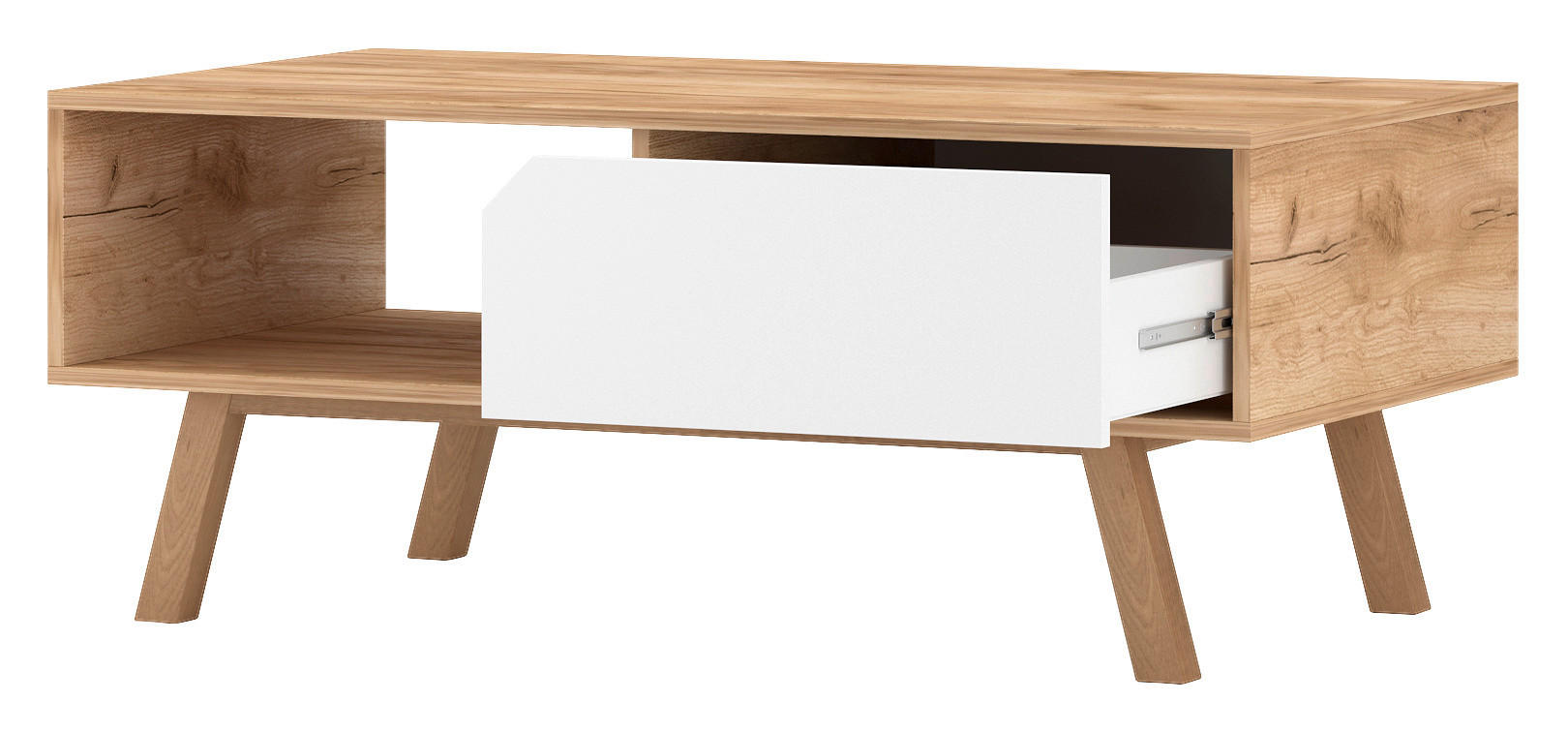 Thumbnail - Couchtisch Tokio Craft Eiche Nachbildung weiß matt B/H/T: ca. 110x45x60 cm