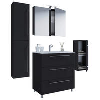 Waschplatz 5tlg-Schubo schwarz B/H/T: ca. 80x86x46 cm 5tlg-Schubo - schwarz (80,00/86,00/46,00cm) - VCM Möbel