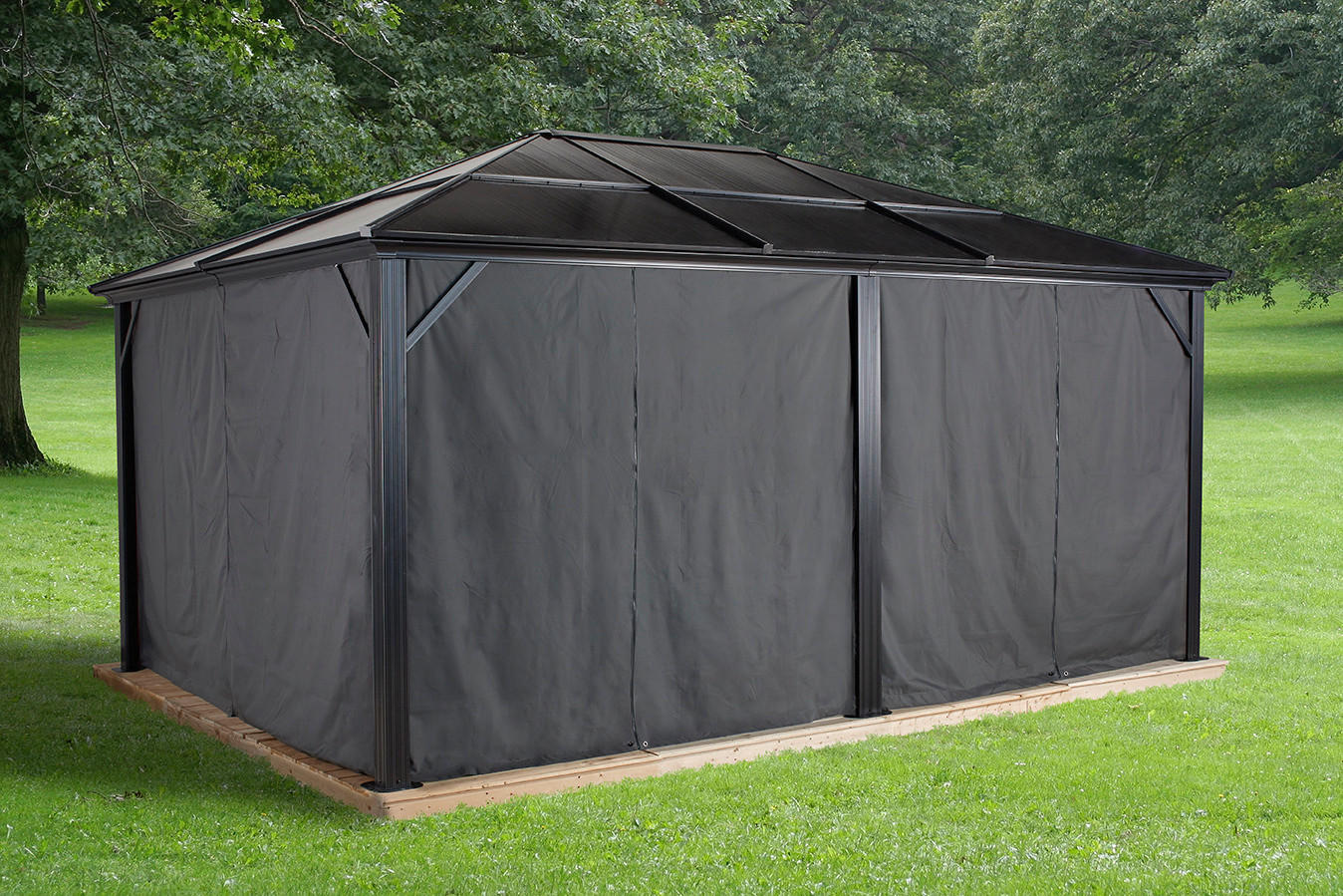 Sojag Pavillon-Vorhang-Set Meridien grau Polyester Meridien - grau - Sojag