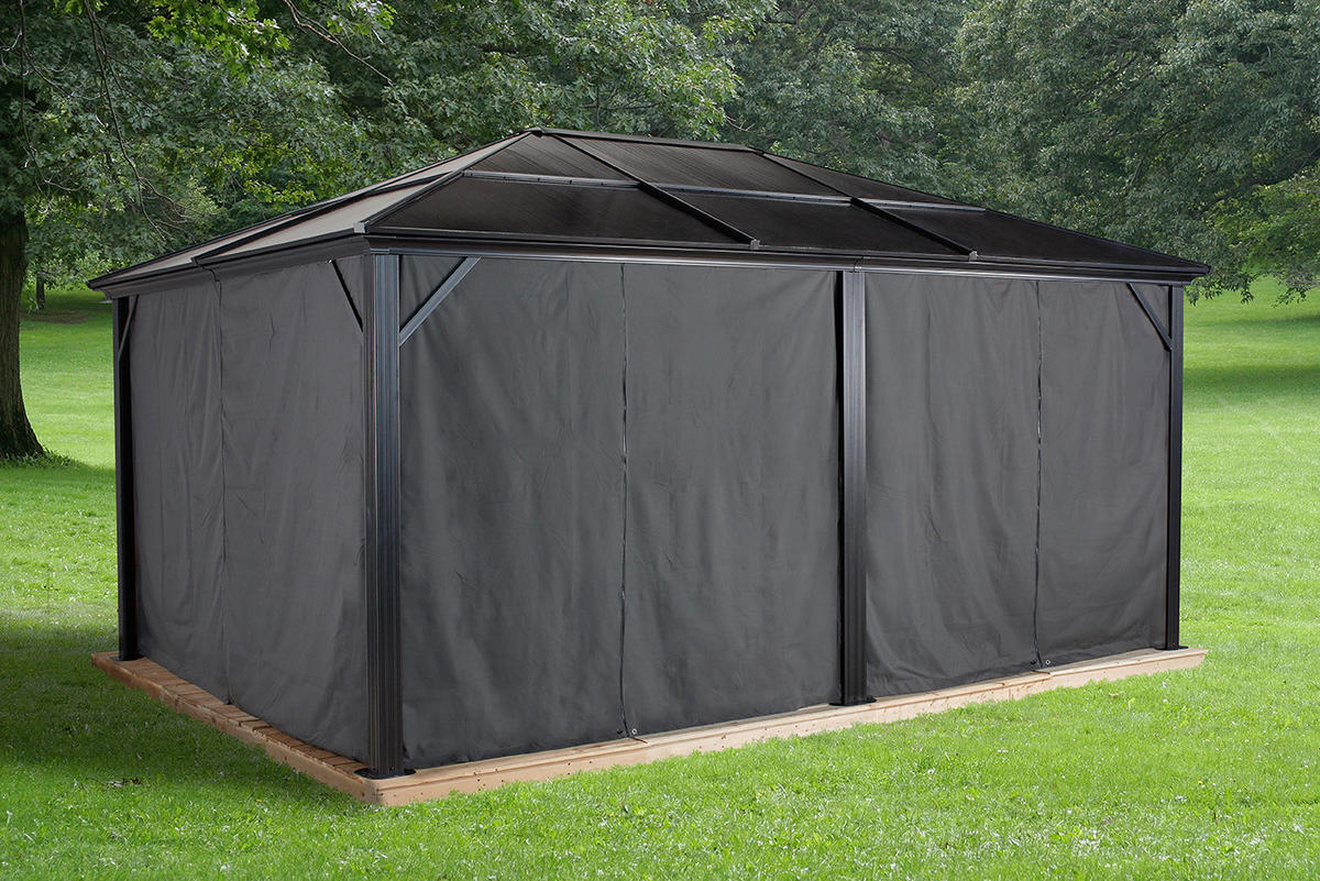 Sojag Pavillon-Vorhang-Set Meridien grau Polyester Meridien - grau - Sojag