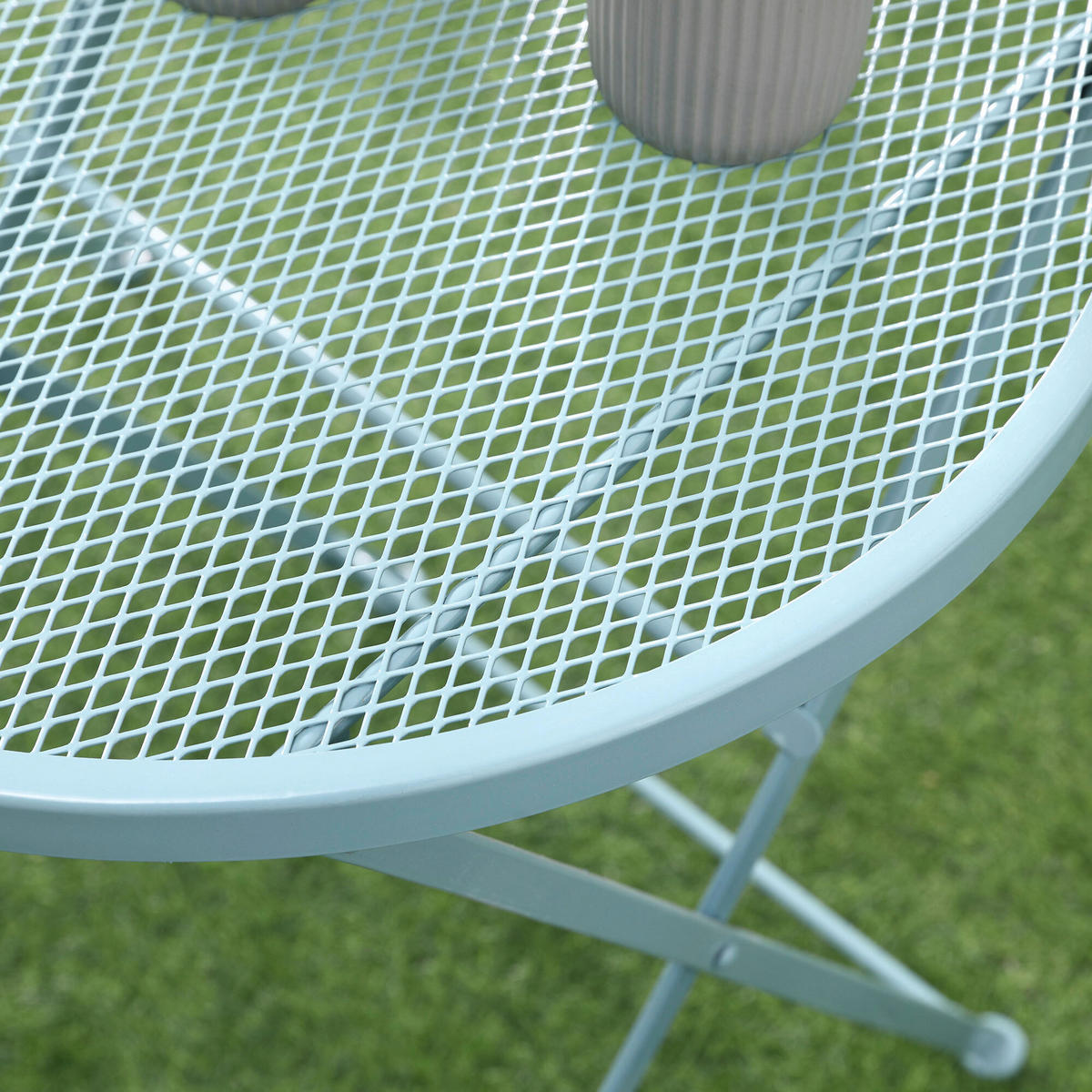 Outsunny Balkonset hellblau Metall H/D: ca. 70x56 cm Balkonset - hellblau (56,00/70,00cm) - Outsunny