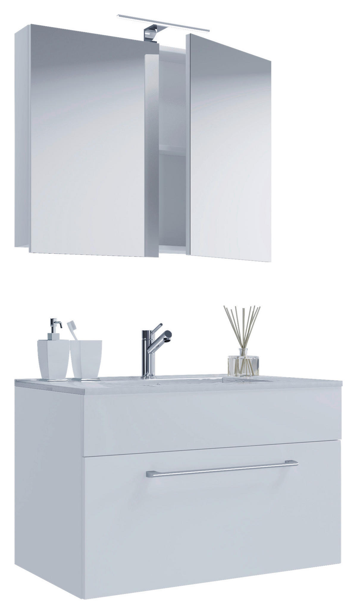 Waschplatz 3tlg-Badinos weiß B/H/T: ca. 80x50x46 cm 3tlg-Badinos - weiß (80,00/50,00/46,00cm) - VCM Möbel