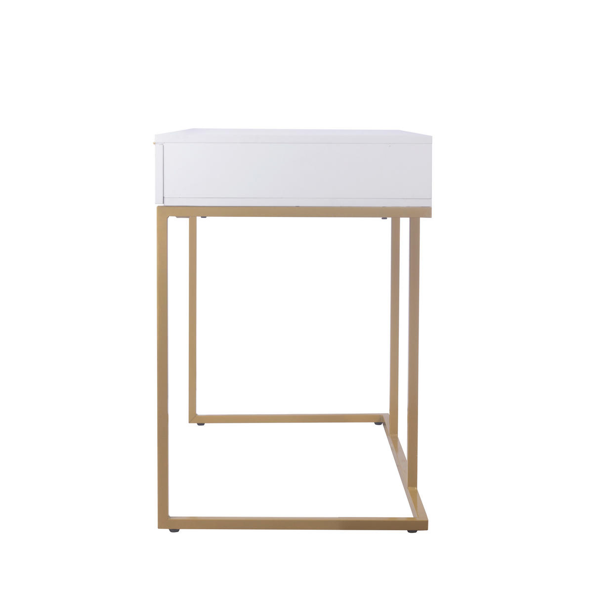 Schreibtisch Poco Line weiß gold Optik B/H/T: ca. 112x76x52 cm Poco Line - gold/weiß (112,00/76,00/52,00cm)