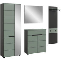 Garderobe Canu grün basaltgrau Nachbildung B/H/T: ca. 220x190x37 cm Canu - basaltgrau/grün (220,00/190,00/37,00cm) - xonox.home