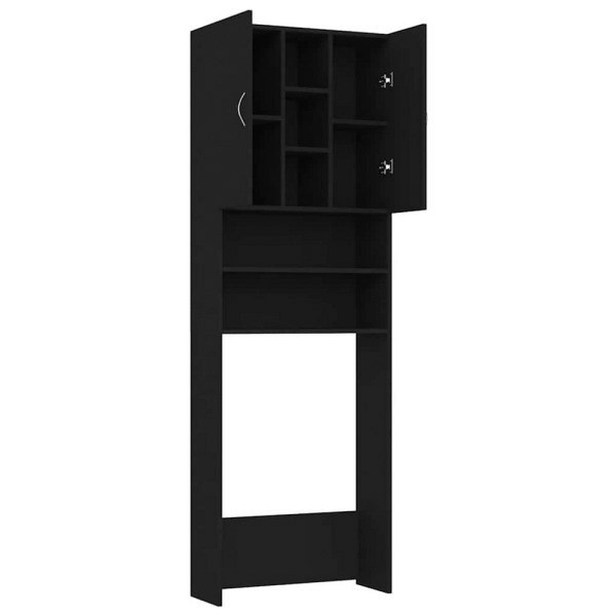 Waschmaschinenschrank schwarz B/H/T: ca. 64x190x25,5 cm Waschmaschinenschrank - schwarz (64,00/190,00/25,50cm) - vidaXL