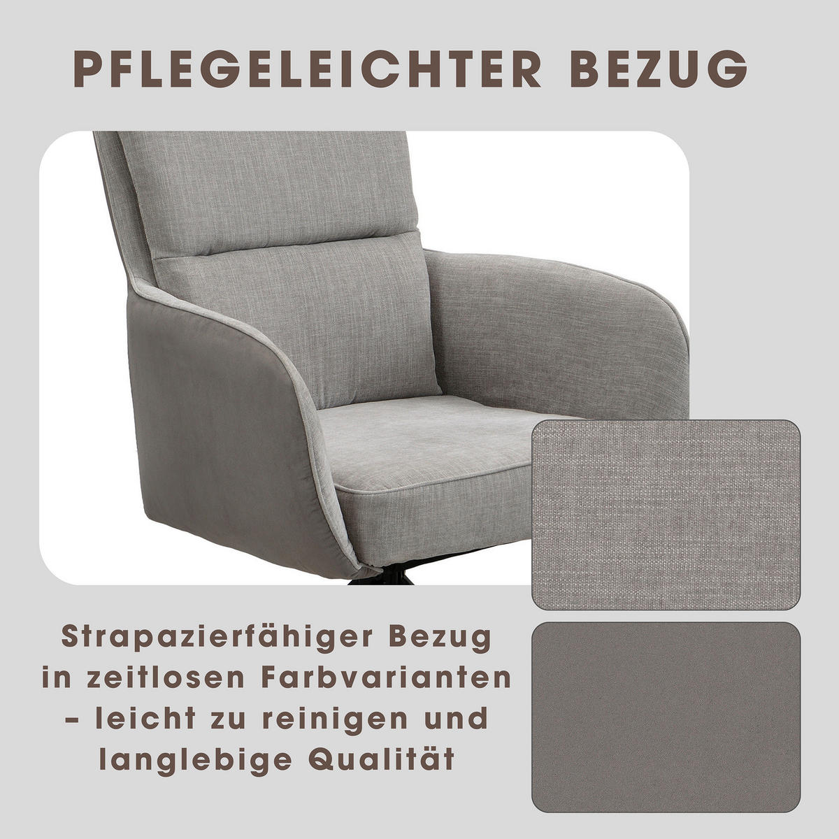 Stuhl TINO schwarz grau Metall Microfaser B/H/T: ca. 62x94x70 cm TINO - schwarz/grau (62,00/94,00/70,00cm) - byLIVING