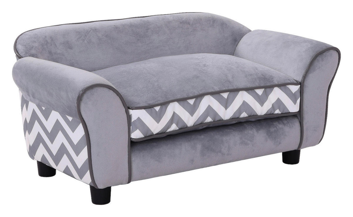 PawHut Hundesofa grau Holz B/H/L: ca. 41x33x74 cm Hundesofa - grau (74,00/41,00/33,00cm) - PawHut