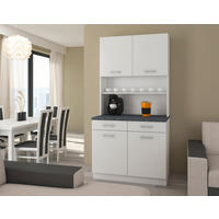 Stolarz-Lempert Küchenbuffet Maria weiß matt B/H/T: ca. 100x200x60 cm Maria - weiß/Graphit (100,00/200,00/60,00cm) - Stolarz-Lempert