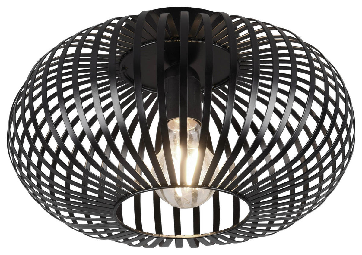 TRIO Deckenleuchte Johann 606903032 mattschwarz Metall H/D: ca. 18x30 cm 1 Brennstellen Johann - mattschwarz (30,00/18,00cm) - Trio