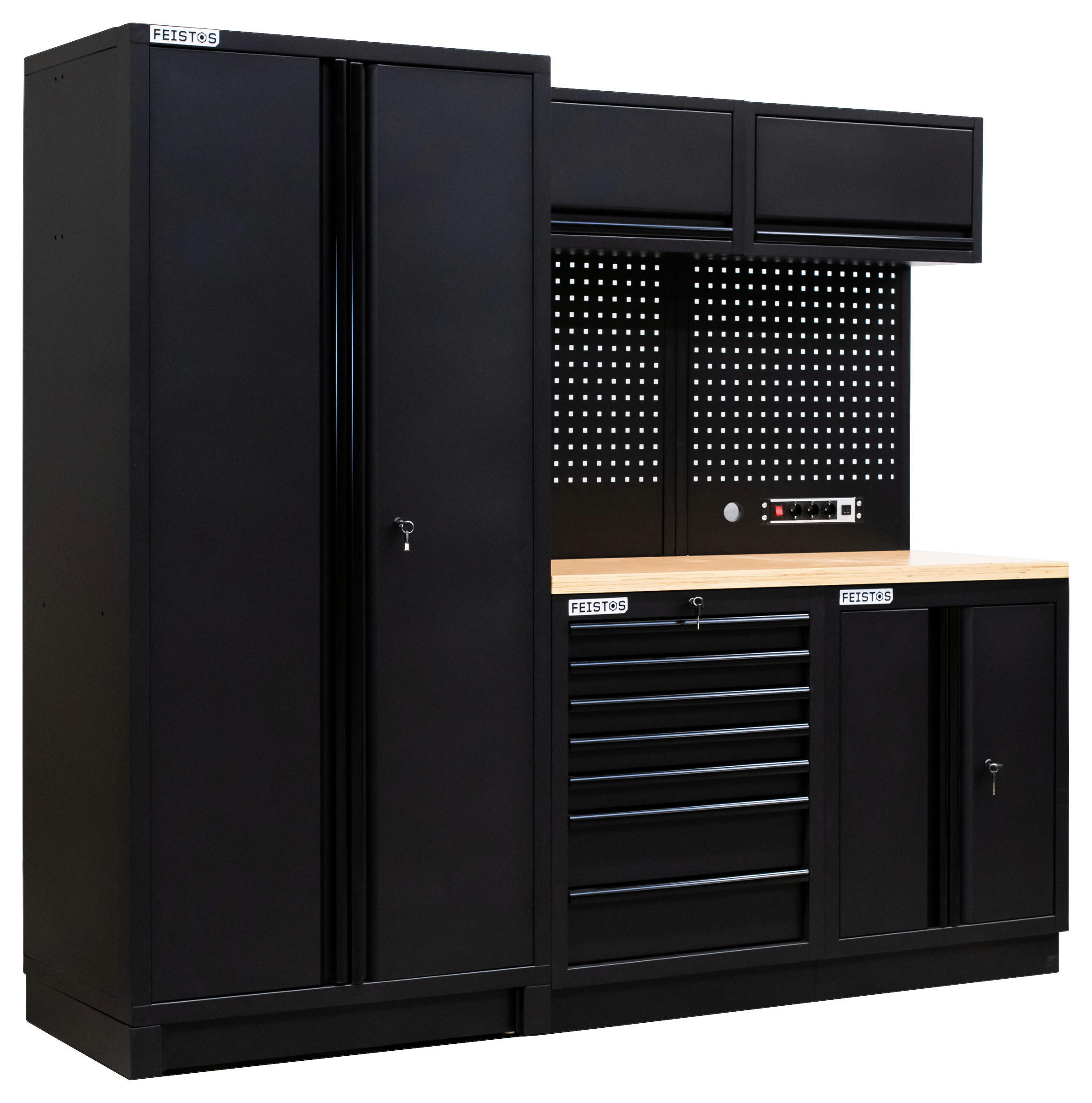 Werkzeugschrank EOS Blackline schwarz B/H/L: ca. 228x200x61 cm EOS Blackline - schwarz (61,00/228,00/200,00cm) - Feistos