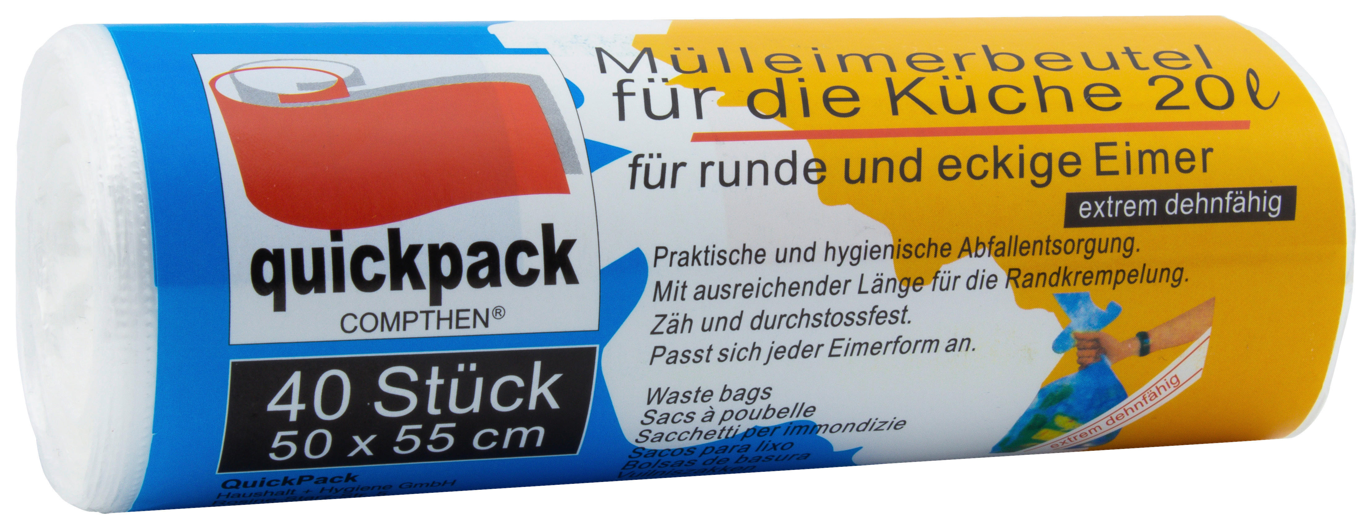 Quickpack Müllbeutel B/L: ca. 50×55 cm