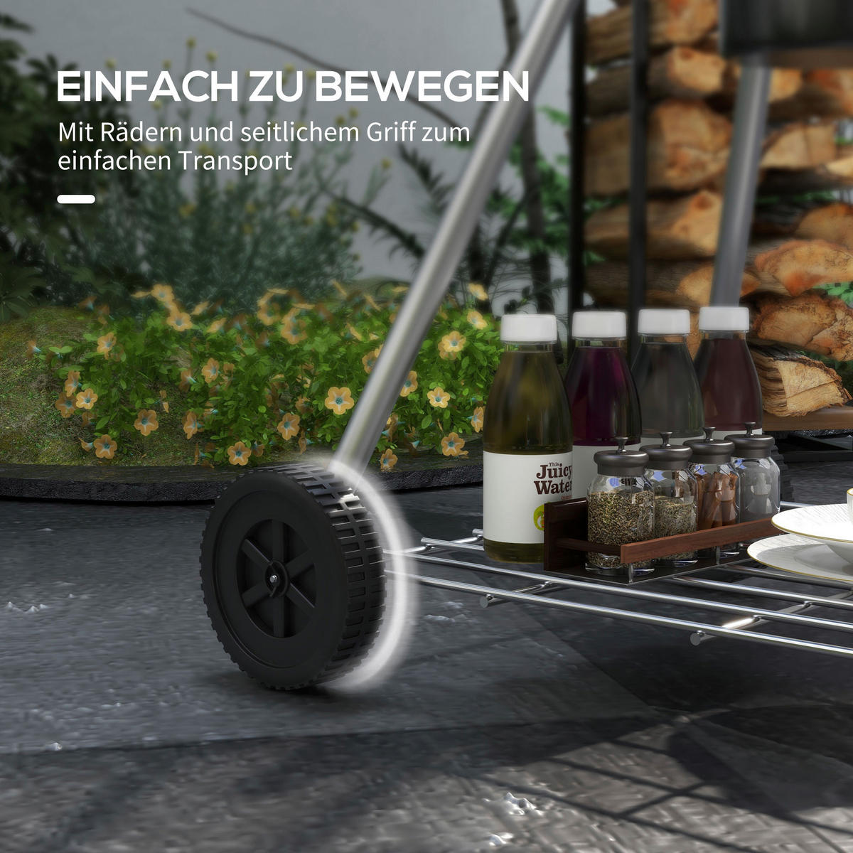 Outsunny Grill Edelstahl B/H/L: ca. 55x65x89 cm Holzkohlegrill - schwarz (89,00/55,00/65,00cm) - Outsunny